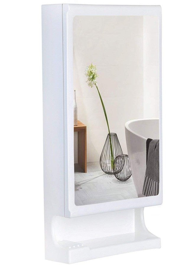 BRANCO New Look Mirror Cabinet | Bathroom Mirror Cabinet | Makeup Accessories Organizer | Strong And Heavy | Corner Cabinet With Mirror | Plastic | Ivory - Image 5
